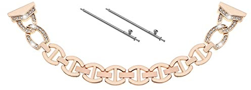VGOL Bracelet de Montre à Dégagement Rapide 20 mm Bracelet de montre en Alliage de Zinc Bling Creux compatible avec Venu/Venu Sq Vivoactive 3/3 Music Or Rose