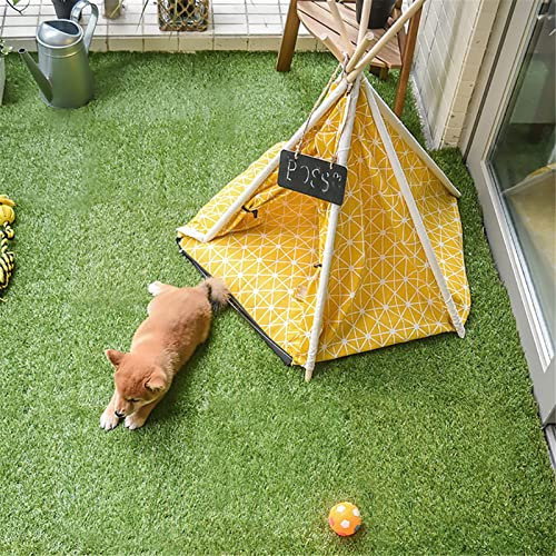 XQKXHZ Rasenteppich Kunstrasen Meterware Rasenteppich Außen Und Innen Grün Wetterfest Kunstrasenteppich Outdoor Für Balkon Terrasse Garten,Mit Rutschfester TPR-Latex-Unterseite,1x1m