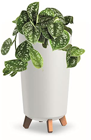botle Blumentopf mit Füßen HOH Tube Pflanzkübe D 20 cm aus Kunststoff Matte Weiß Übertöpfe