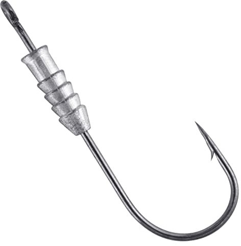Dr.Fish 20 Pack Fishing Weighted Worm Hooks, Weighted Swimbait Hook Bass Worm Hooks for Soft Plastics Lures Jig Head Hooks Freshwater Saltwater 1/4oz