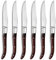 Pleafind couteau a steak, couteau steak 6 pièces de qualité supérieure, couteau a steak en acier inoxydable, bois de santal rouge, couteau steak dentelés, couteau de table tranchants, polissage miroir