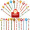FANOST 24 Stück Weihnachtsstifte mit Radiergummis und 1 Weihnachtskarte für Kinder, Weihnachten HB Bleistift Set und Lustige Weihnachtsgrußkarte, Weihnachten Geschenke/Party Mitgebsel für Kinder