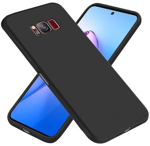 EASSGU Custodia per Samsung Galaxy S8+ / Samsung S8 Plus (6.2 Inches), Cover Morbida in Silicone TPU - Nero