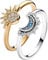 Yelschwa Himmlische Sonne und Mond Ring-Set teilen Sie himmlische Schönheit mit Ihren Lieben, funkelnde Sonne, Mond, Freundschaft, Versprechen, passende Ringe, Valentinstag, Geburtstag, Geschenke für