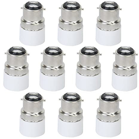 Naisicatar 10pcs B22 à E14 Adaptateur de l'ampoule Bauchet à Petit Adaptateur à vis LED Vis Bulbe de Lampe de Lampe de Lampe