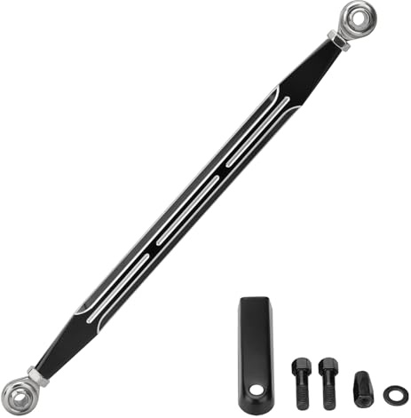 VG MOTO Liaison de changement de vitesse de moto pour Harley Touring Dyna Softail 1986-2024 | Pour Street Glide Road Glide Road King Electra Glide, tige réglable de 30,5 à 33 cm, billettes d'aluminium CNC, noir