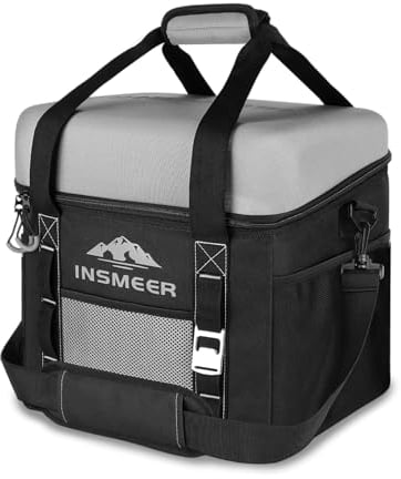 INSMEER Kühltasche Gross 36L, 50 Can Kühltasche Faltbar mit [Hartes Eva-Dach], Wasserdicht Klein Kühltasche Kühlbox, Isoliertasche Thermotasche für Picknick, Camping, Strand