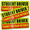 Student Driver Magnet für Auto Sicherheit Warnung Please Be Patient New Driver Aufkleber Wiederverwendbar Beweglich Reflektierend Magnetisch Schwarz & Rot für Auto Stoßstange 3 Stück
