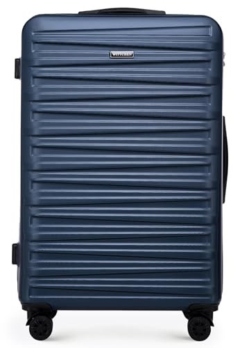 WITTCHEN Skyspeed Line Reisegepäck Großer Koffer Hartschalenkoffer ABS Groß Rollkoffer Trolley Check-In Gepäck Kombinationsschloss Teleskopgriff 4 Rollen Marineblau