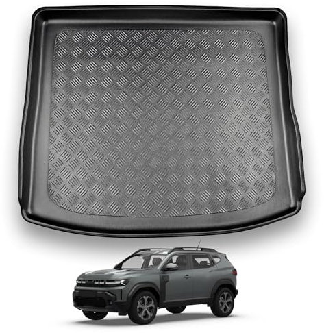 NOMAD Boot Liner Compatible With Dacia Duster (2024-) Adjustable boot floor in upper position. Tailored Fit Car Protector Guard Tray Black Fitted Accessory Dog Friendly Waterproof with Raised Edges