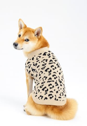 Everything Chic Designer-Hundekleidung, Pullover, Hemd, Outfit, Größe S, Teetasse, niedliche Hunde, Welpen, Französische Bulldogge, Dackel, Chihuahua, Katzen, Malteser, Jungen, Mädchen (XL, Leopard)