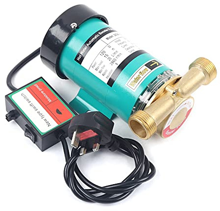 120W Water Pressure Booster Pump Hot & Cold Automatic High Pressure 1.5 Bar Shower Pump 25L/min 15m Pump-Lift for Mains Tap Shower Garden Hose Irrigation