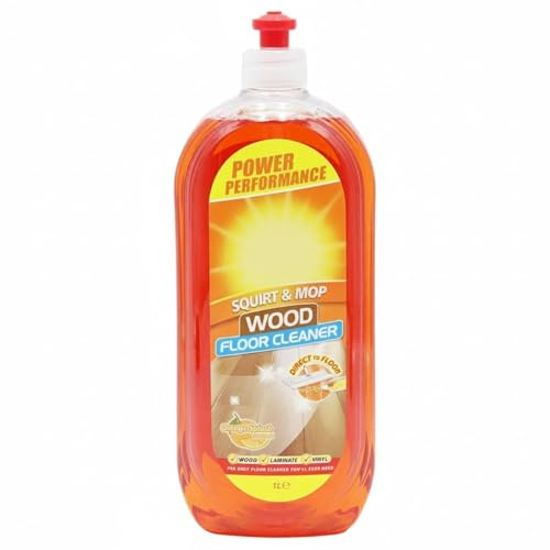 Squirt & Mop Wood Floor Cleaner, High Performance, Refreshing Orange Scent, Easy To Use, Multi-Surface Suitability, Removes Grease, Grime, And Dirt, 1L