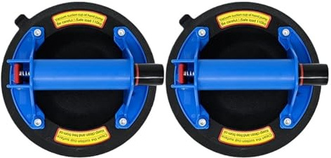 2 PCS 21CM Durchmesser Vakuum Saugnapf Granit Fliesen Saugnäpfe Manuelles Heben 8 Zoll 220kg Lar Kapazität Schwere saugnapf Schnell und einfach(Type 3 Blue 2PCS)
