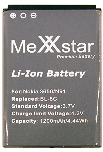 Akku für AVM Fritz!Fon C6 /A051, Nokia 3650, 6030, 6230i, 6600, 6650, 7610, C1, C2, E50, N70 / BL-5C (1200mAh/4,44Wh - Li-Ion Akku) (1200mAh/4,44Wh)