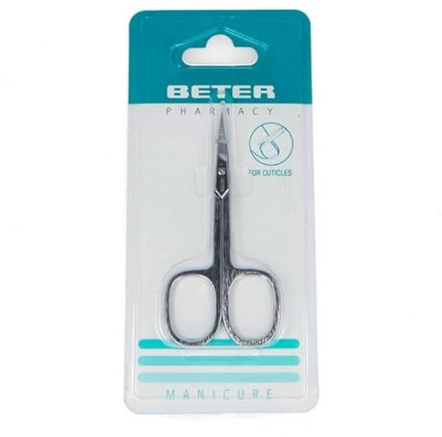 BETER Tijera MANICURA Pieles Recta, CROMADA 9,3 CM, Negro, Estándar
