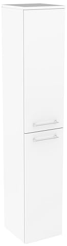 FACKELMANN Hochschrank Lima/Badschrank mit Soft-Close-System/Maße (B x H x T): ca. 30,5 x 160,5 x 32 cm/Türanschlag frei wählbar/Korpus: Weiß/Front: Weiß Hochglanz