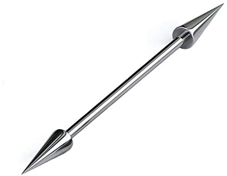 Paula & Fritz® UNIVERSAL Industrial Stab Piercing Straight Barbell Spikes Verschiedene Größen Edelstahl Chirurgenstahl 316L BS02-1610