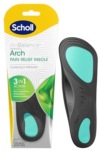 Scholl Orthotic Arch Support and Pain Relief Insoles, 3-in-1 Orthopaedic Insoles for Arch and Ball of Foot Pain Relief, Shock Absorption & Support - Medium - UK 7-8.5