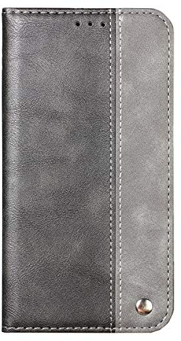 Ailisi Hülle für Galaxy A3 2017 Schutzhülle, Premium Luxus Klapphülle Slim Handyhülle mit Kartenfächern, Magnetisch Tasche Leder Flip Case für Samsung Galaxy A3 2017 Cover -Schwarz+Grau