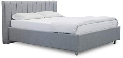 ES Design 08 Polsterbett Antony mit 5 Jahren Garantie, EIN hochwertiges Bett, Lattenrost und Stauraum/Hellgrau/ 120 x 200 cm