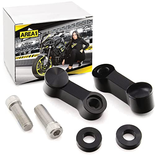 Area1 M10 Rechts + M10 Linksgewinde CNC Motorrad Rückspiegel Spiegel Arm Verlängerung Verbreiterung. kompatibel mit MT03 MT07 MT09 MT10 MT125 Tracer XT 1200 Tenere FZ6 FZ8 FZ1 XJ6SP Tricity WR