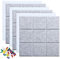 Uoisaiko Tablero de Corcho Pared 30x30 cm, Paquete de 6 Tableros de Fieltro Autoadhesivo con 30 Chinchetas, Tablón de Anuncios con Bloques de Color para Oficina Casa