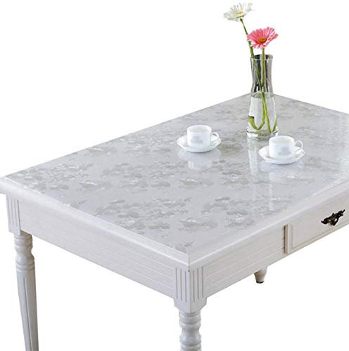 CIEEIN CIEHT Haushalt PVC Tischdecke Tischmatte Schreibtisch Tischfolie Schutzfolie Tischschutz Matte Wasserdicht Silber 90 * 90CM
