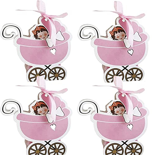 Srcasy 30 Stück Taufe Gunst Box, Geburtstagsfeier Geschenkbox, Baby Kutschen Geschenkbox, Junge Hochzeit Geschenkbox, für Geburtstagsfeier, Begünstigt Dekoration, Babyparty