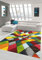 Teppich-Traum Moderner Teppich Wohnzimmer abstraktes Design buntes Rautenmuster grün gelb orange bunt - pflegeleicht Größe 140x200 cm