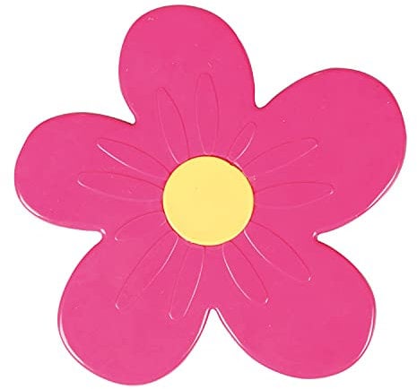 Gedy G-Daisy Tappeto Antiscivolo, 4 Tappeti Antiscivolo a Forma di Fiore, Misure: 12,5X8,5, Tappetino Bagno in Resina, Finitura Rosa, Design R&S, 2 Anni Garanzia