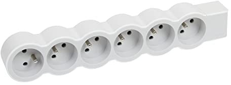LEGRAND - Multiprise Extra-Plate à Câbler - 6 Prises avec Terre - Livrée Sans Cordon/Sans Fiche - Blanc et Gris Clair
