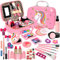 Flybay Kids Makeup Sets for Girls, Children’s Washable Makeup Kit Girl Toys, Pretend Play Girls Make Up Set with Realistic Tools Christmas Birthday Gifts for Girl Ages 4-9