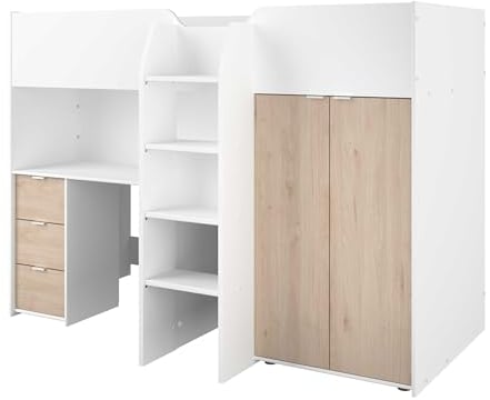 Parisot Multifunktionshochbett Tom 1 Jackson-Eiche