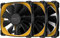 Ventilateur PWM Geometric Future Squama 2505 - Jaune - 120 mm - Lot de 3 - Haute performance - PWM 4 broches - (GEO-S2505Y-3)