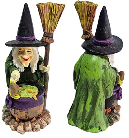 Fowybe Halloween Hexenfiguren | Zauberer- und Hexenfiguren - Psychologische Sandtisch-Ornamente aus Harz, Halloween-Dekorationen für Zuhause, 1 Stück