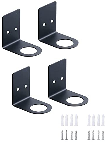 BDHI 4pcs Soap Bottle Dispenser Holder Wall Mount SoapHolder Stainless Steel Shampoo Dispenser Bottles Hanging Shelf Storage Holder Hand Pump Bottles Stand for Kitchen Bathroom(Y156-4)