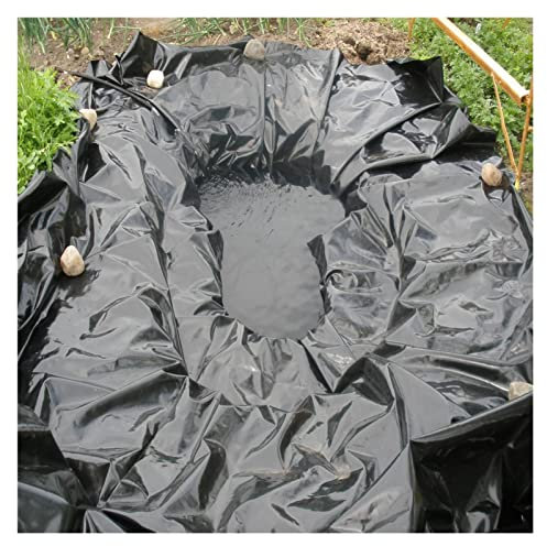NEFSO Teichfolie aus Kunststoff, faltbar, undurchlässig, Teichfolie, strapazierfähiges HDPE, Schwarze Teicheinfassung (Farbe: Schwarz, Größe: 10 x 10 m) (Schwarz 7 x 9 m)