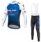 SGCIKER 2022 Team Quick-Step Alpha Vinyl Winter-Thermo-Fleece-Radtrikot-Set, Langarm-Wärmer für Herren, Fahrradhemd, MTB-Fahrradbekleidung, Trägerhose, 9D-Gelpolster (L)