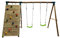 | MASGAMES | Parc pour enfants TIMBU | Balançoire deux places + mur d'escalade et filet d'escalade | Usage domestique | Bois traité pour extérieur | Ancrages inclus