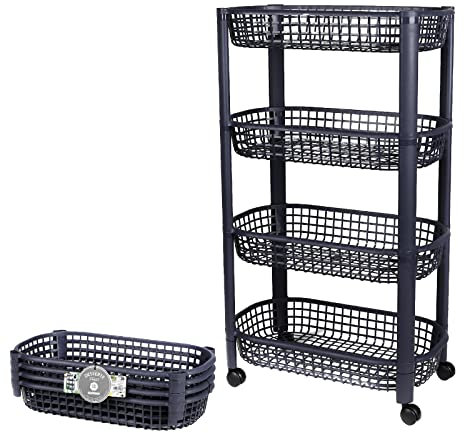 Urban Living Liberty Trolley 4 Levels 46.5 x 26 x 78.8 cm Midnight Blue
