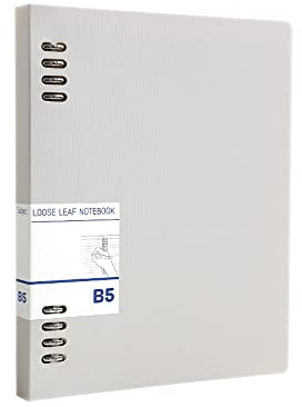 Ringbuch-Notizbuch, nachfüllbares Loseblatt-Notizbuch, Hardcover-Tagebuch für Tagebuch, Bussiness Campus (B5, Weiß)