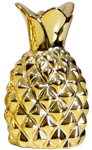 Yardwe Keramikvase Goldenes Ananas-Design Großer Blumentopf Für Die Wohnzimmerdekoration Für Zimmerpflanzen