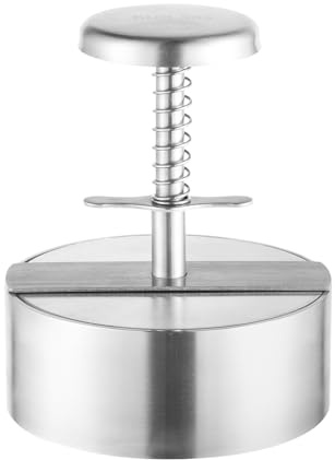 Brigii 304 Stainless Steel Burger Press - 4.5 Hamburger Patty Maker, Heavy Duty Stainless Steel Burger Press for Ground Beef, Burgers (Dishwasher Safe)