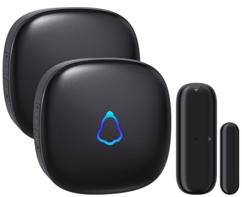 METAK Wireless Doorbell Alarm with Open Contact Sensor, Range 500 Feet, 58 Ringtones and 5 Volume Levels for Business/Business/Home/Office at the Entrance