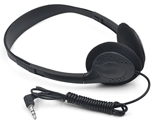 fxwtich Auriculares de diadema universales de 3,5 mm con conector suave para música, alta fidelidad, con cable, para monitoreo de grabación, podcast, PC, TV, con micrófono, color negro