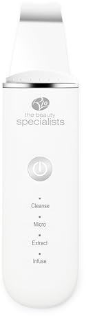 Rio Ultrasonic Facial Skin Cleanser, Skin Scrubber, Skin Spatula Ultrasonic EMS Ion Exfoliating Device Face Cleanser & Blackhead Remover Deep Pore Cleansing, USB Rechargeable, Skin Care Tool