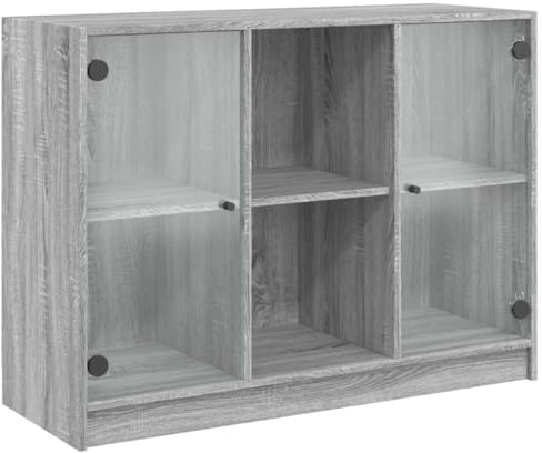 vidaXL Sideboard, Kommode mit Stauraum, Anrichte Beistellschrank für Wohnzimmer, Mehrzweckschrank Standschrank, Grau Sonoma Holzwerkstoff