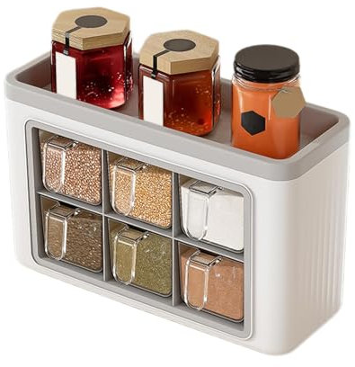 Generisch Wall Clear Seasoning Case, Kitchen Seasoning Jar, Kitchen Pepper Storage Box, Seasoning Jar, Transparent Condiment Jar, Easy To Use, Clear Jar For Salt, Pepper, Paprika, Ajinomoto