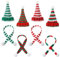 GEEHUA 8 Stück Mini Weihnachtsmütze und Mini Schal, Weihnachts Mini Strick Puppen Mütze Schal zum Basteln kleine Weihnachtsmann Strickmütze Schneemann Schal für DIY Basteln kleine Weinflasche Elfe